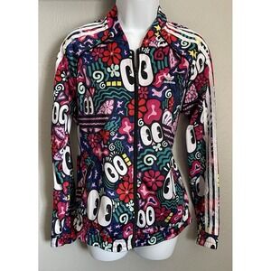 Adidas Originals Jacket Women Medium Hattie Stewart Floral Eyes Track Full Zip